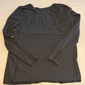 lululemon athletica Long Sleeve Crew Tee in Charcoal Black